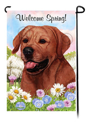 Labrador Retriever English Red - Welcome Spring Garden Flag