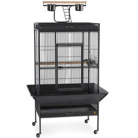Large Select Wrought Iron Play Top Bird Cage - Coco Brown