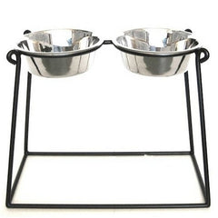 Pyramid Elevated Double Dog Feeder - Large/White