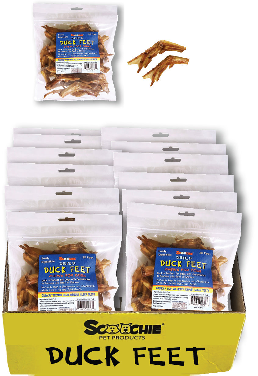 Dried Duck Feet 30 Pack Large PDQ of 12
