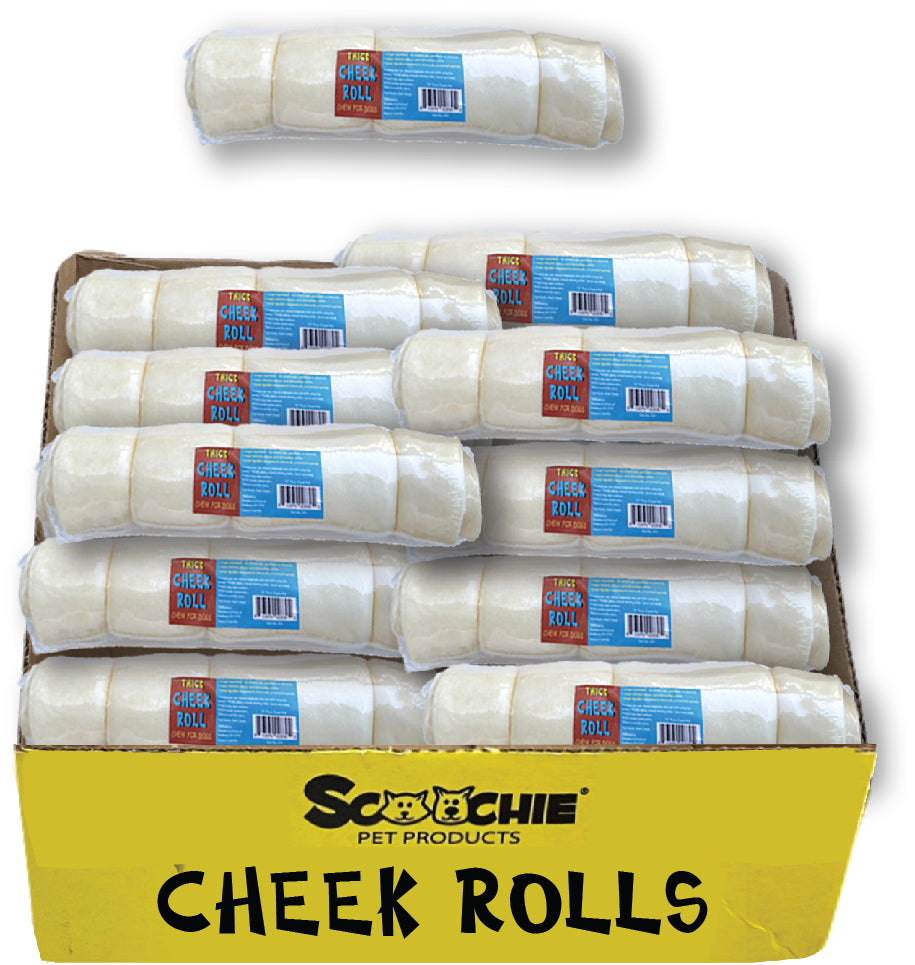Jumbo Thick 10 Inch Cheek Roll Shrink With Sticker and UPC Large PDQ of 20