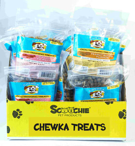 Chewka Dog Training Treats - Bacon Flavor & Peanut Butter Flavor 4.5 oz Assorted Large PDQ of 24