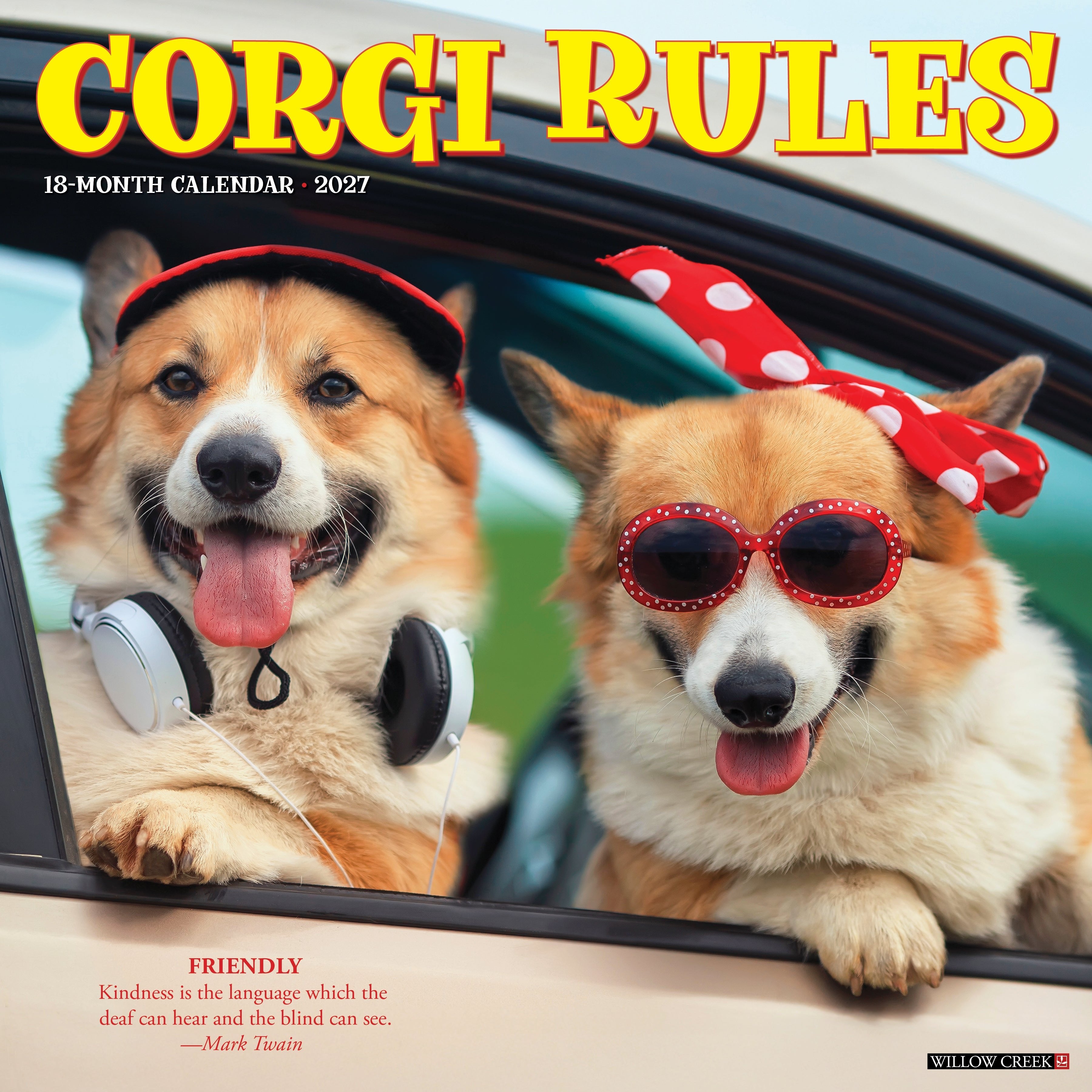 Corgi Rules 2027 12" x 12" Wall Calendar