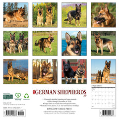 German Shepherds 2027 12" x 12" Wall Calendar